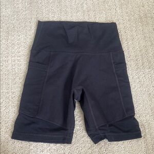 Black High-Waisted Bike Shorts